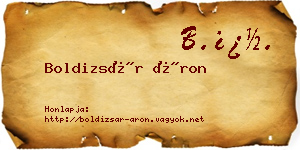 Boldizsár Áron névjegykártya