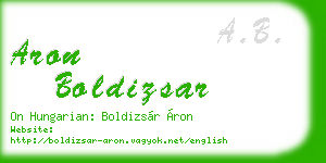 aron boldizsar business card